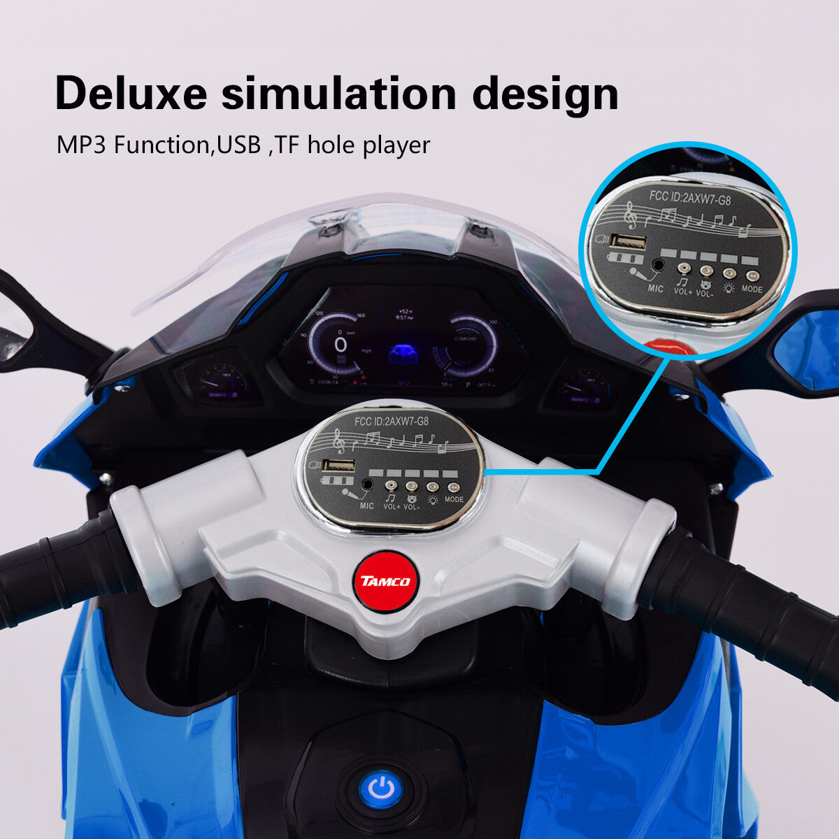 12V Electric Ride-On Motorcycle for Kids with Three Lighting Wheels Trend Times 5
