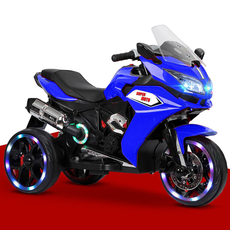 12V Electric Ride-On Motorcycle for Kids with Three Lighting Wheels Trend Times 7