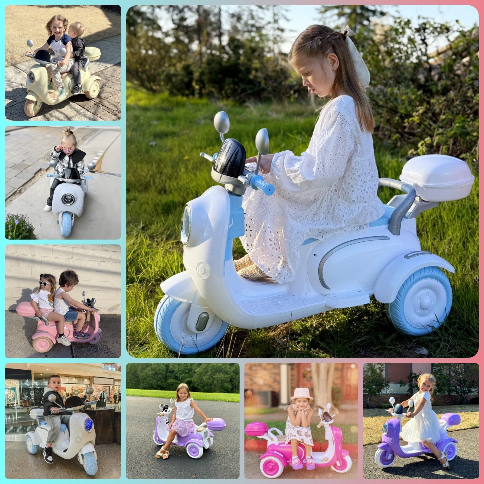 12V Electric Kids 3-Wheeler Ride-On Motorcycle Tricycle 2-Seater with Remote Control Trend Times 7