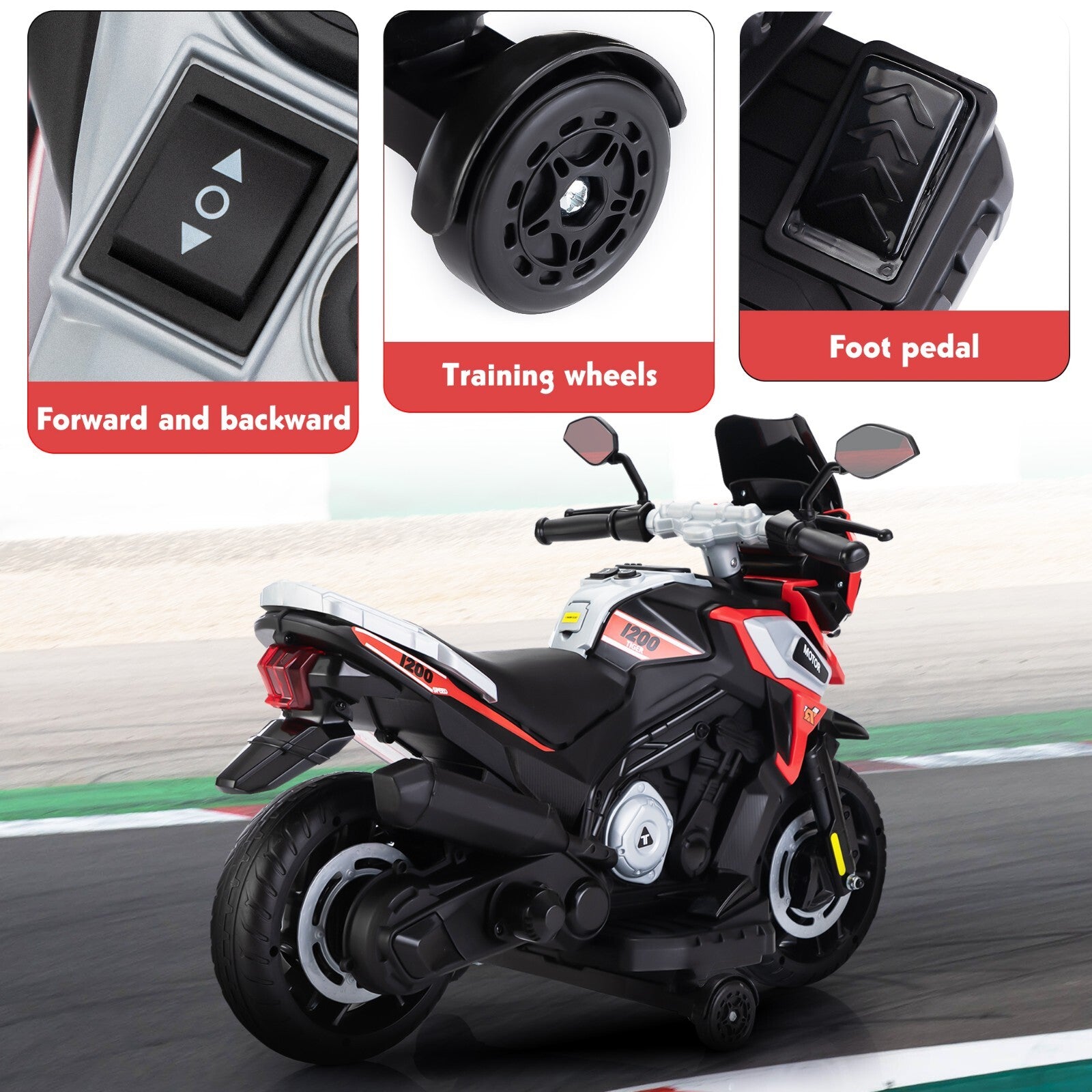 12V Battery-Powered Kids Electric Ride-On Motorcycle with Music Trend Times 21