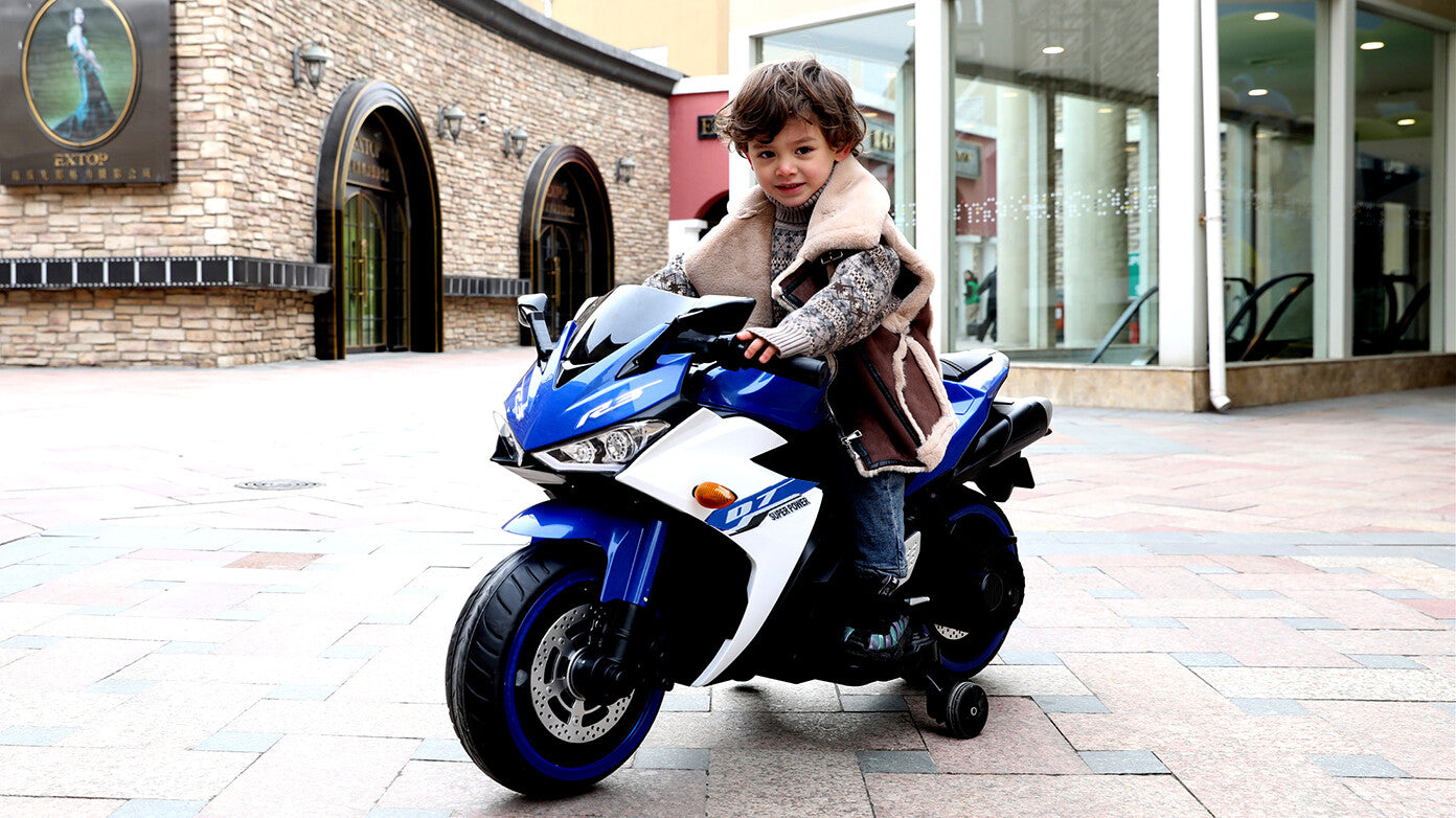 12V Kids Electric Ride-On Motorcycle Toy Car with Training Wheels and LED Lights Trend Times 13