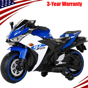 12V Kids Electric Ride-On Motorcycle Toy Car with Training Wheels and LED Lights Trend Times 5
