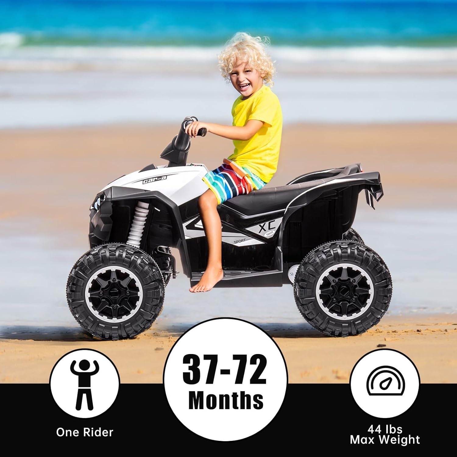 12V Kids Electric Ride-On ATV Quad 4-Wheeler Toy with Music and LED Lights Trend Times 10