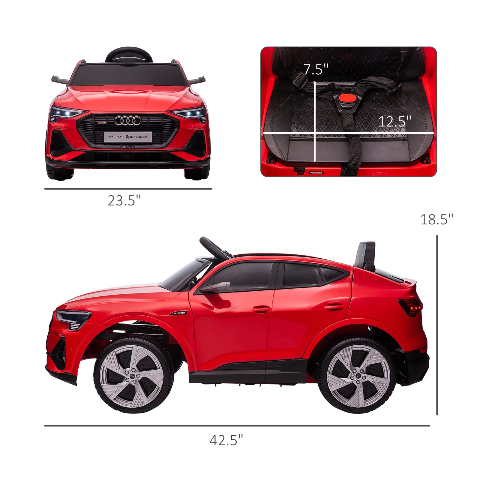 12V Electric Ride-On Audi E-Tron Car for Kids with Battery and Parental Remote Control Trend Times 2