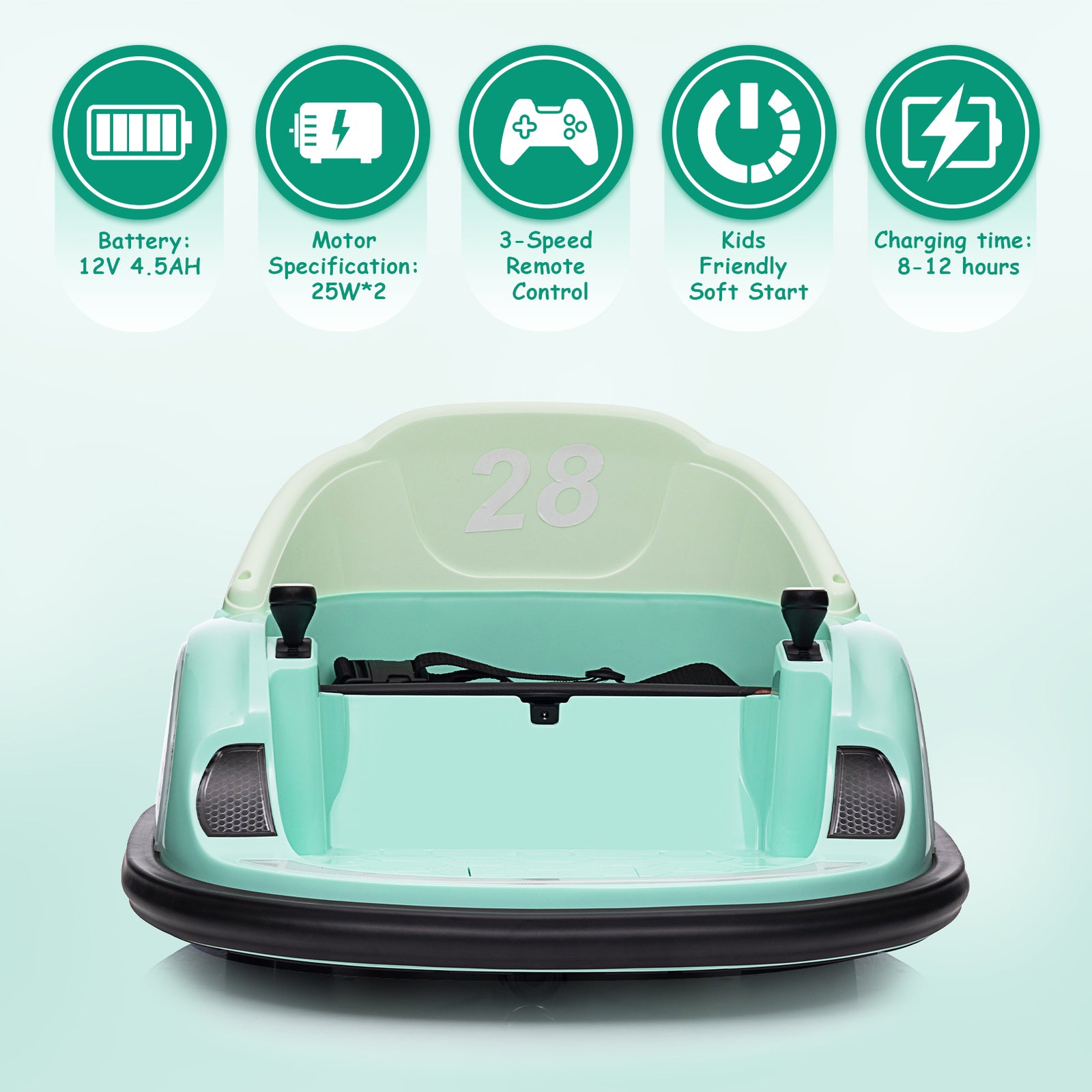 12V Electric Ride-On Bumper Car for Kids and Toddlers with Remote Control Trend Times 3