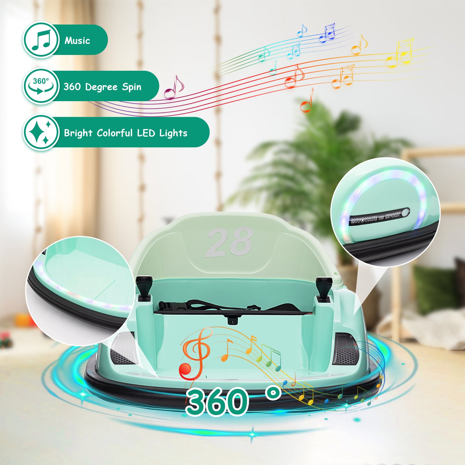 12V Electric Ride-On Bumper Car for Kids and Toddlers with Remote Control Trend Times 4