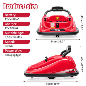 12V Kids Electric Ride-On Bumper Car Toy with 360° Spin, Remote Control, and LED Lights Trend Times 11