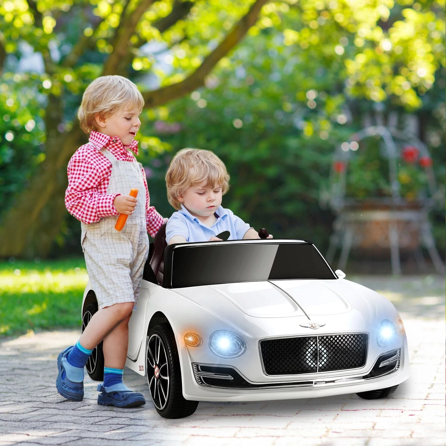 12V Kids Electric Ride-On Car Licensed Bentley with 4 Wheels, LED Lights, and Parent Remote Control Trend Times 1