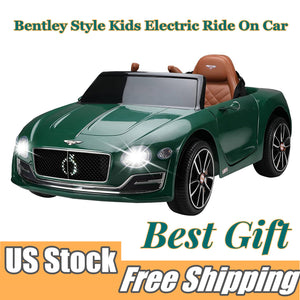 12V Kids Electric Ride-On Car with Remote Control and LED Lights Bentley Style Toy Trend Times 0