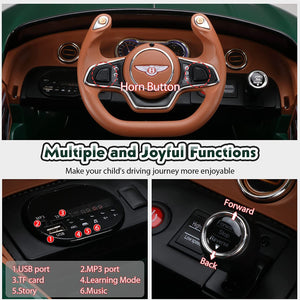 12V Kids Electric Ride-On Car with Remote Control and LED Lights Bentley Style Toy Trend Times 4