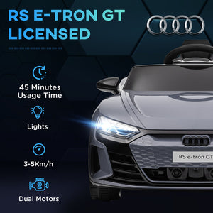 12V Kids Electric Ride-On Car Licensed Audi RS e-tron GT Gray Trend Times 7