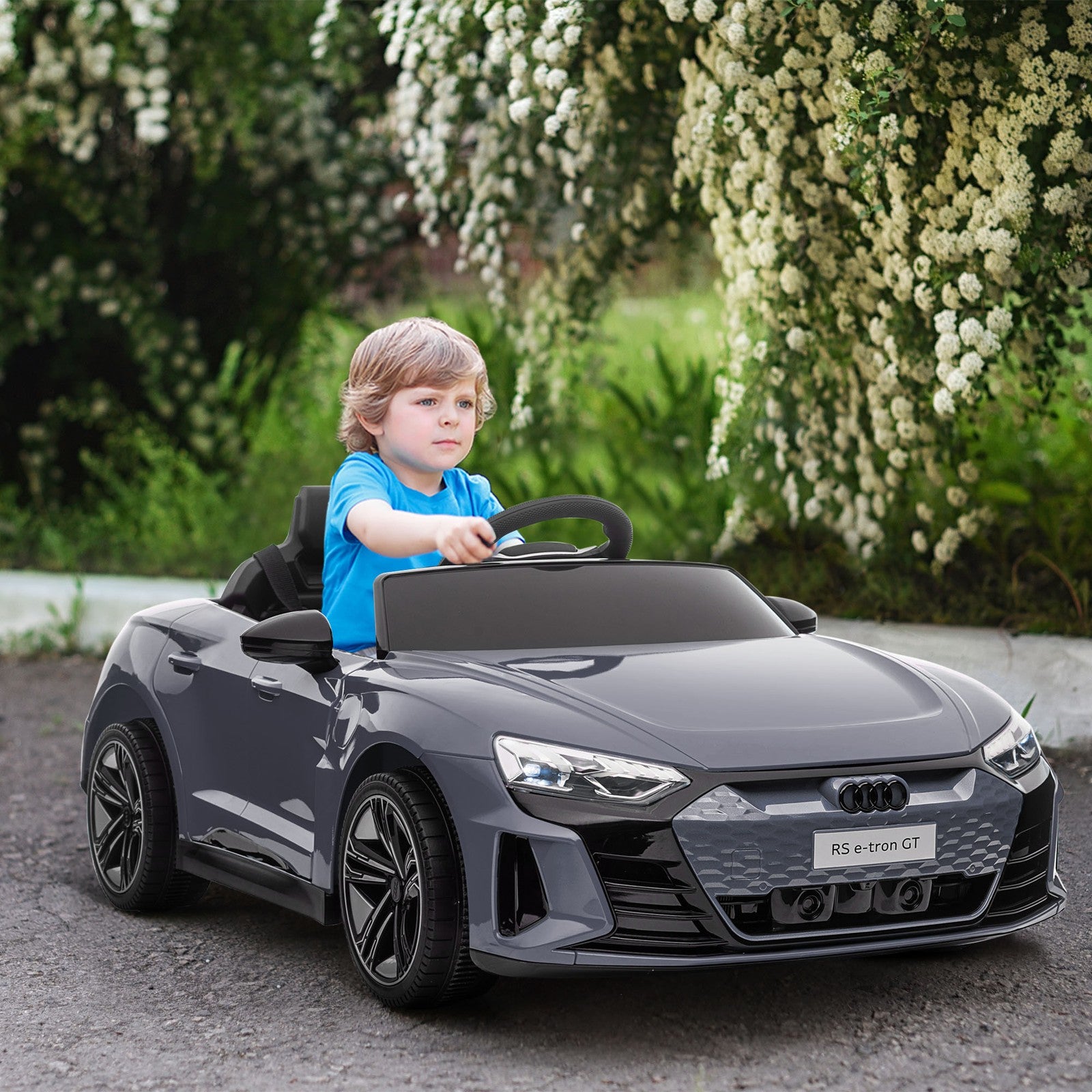 12V Kids Electric Ride-On Car Licensed Audi RS e-tron GT Gray Trend Times 8