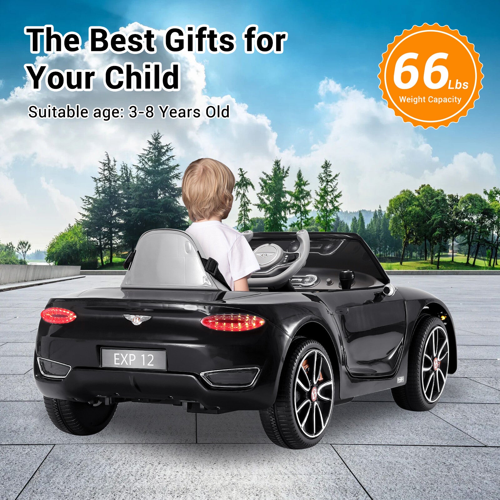 12V Kids Electric Ride-On Car Licensed Bentley Style with Remote Control and LED Lights Trend Times 3