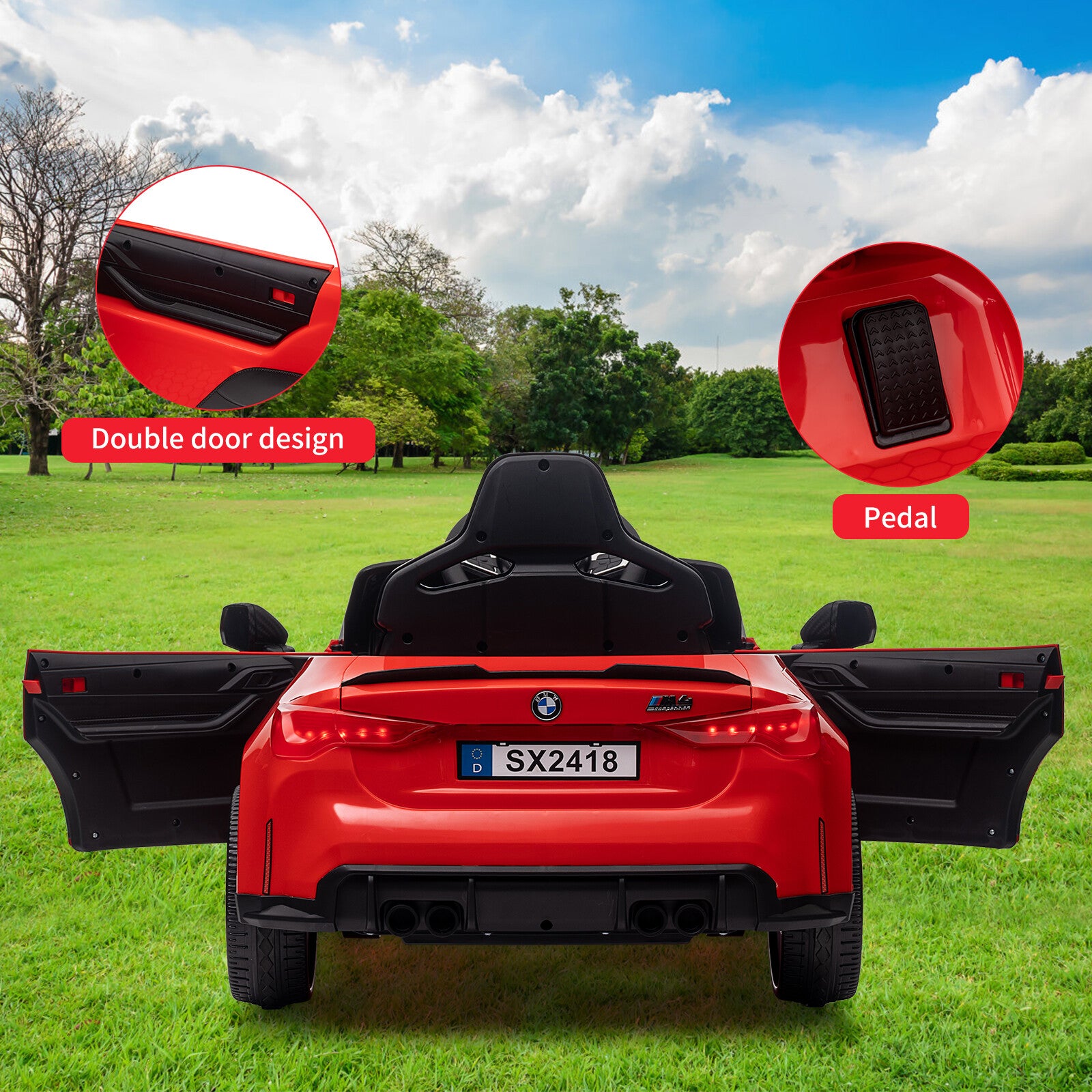 12V Kids Electric Ride-On Sports Car with Remote Control Trend Times 4