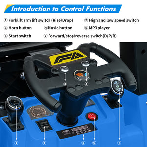 12V Kids Electric Ride-On Forklift with Remote Control, Liftable Fork, and Music Trend Times 12