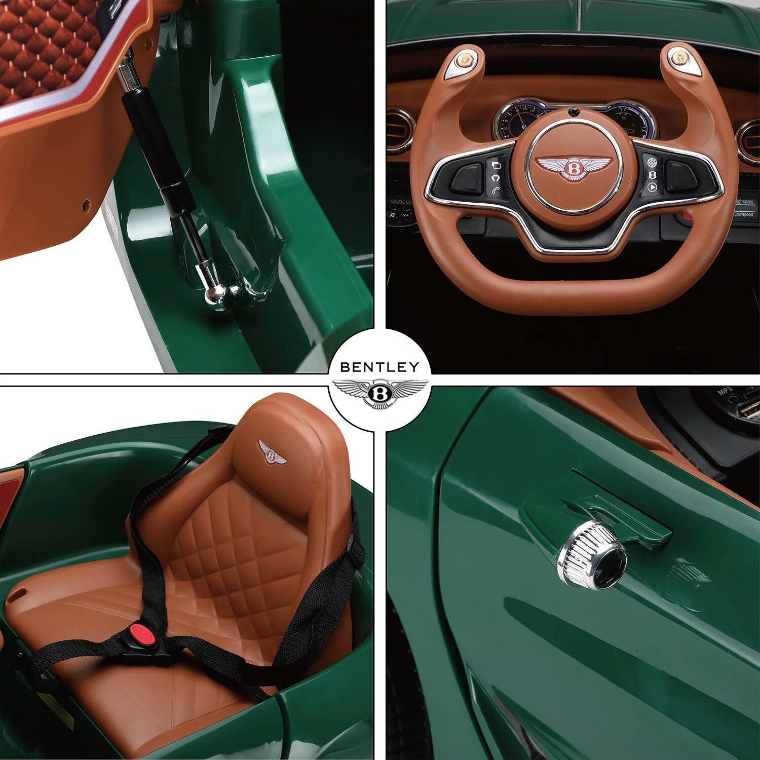 12V Kids Electric Ride-On Car Licensed Bentley Style with Remote Control and LED Lights Trend Times 6