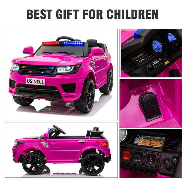 12V Kids Electric Ride-On Police SUV Truck Toy with Remote Control and Music Trend Times 9