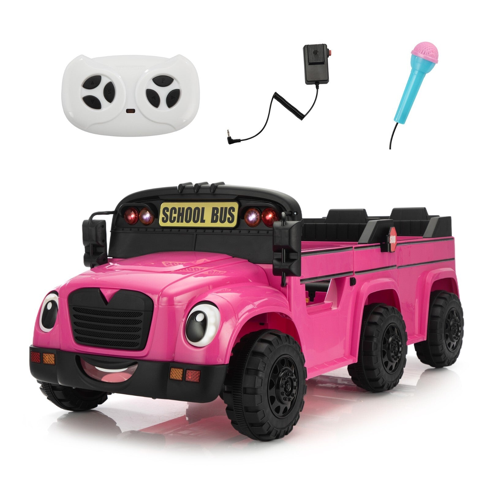 12V Kids Electric 2-Seater Ride-On School Bus Toy Car with Remote Control Trend Times 10
