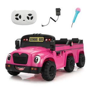 12V Kids Electric 2-Seater Ride-On School Bus Toy Car with Remote Control Trend Times 10