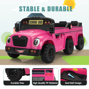 12V Kids Electric 2-Seater Ride-On School Bus Toy Car with Remote Control Trend Times 15