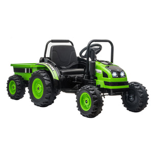 12V Kids Electric 4-Wheel Ride-On Tractor with Trailer and 35W Motor Trend Times 0