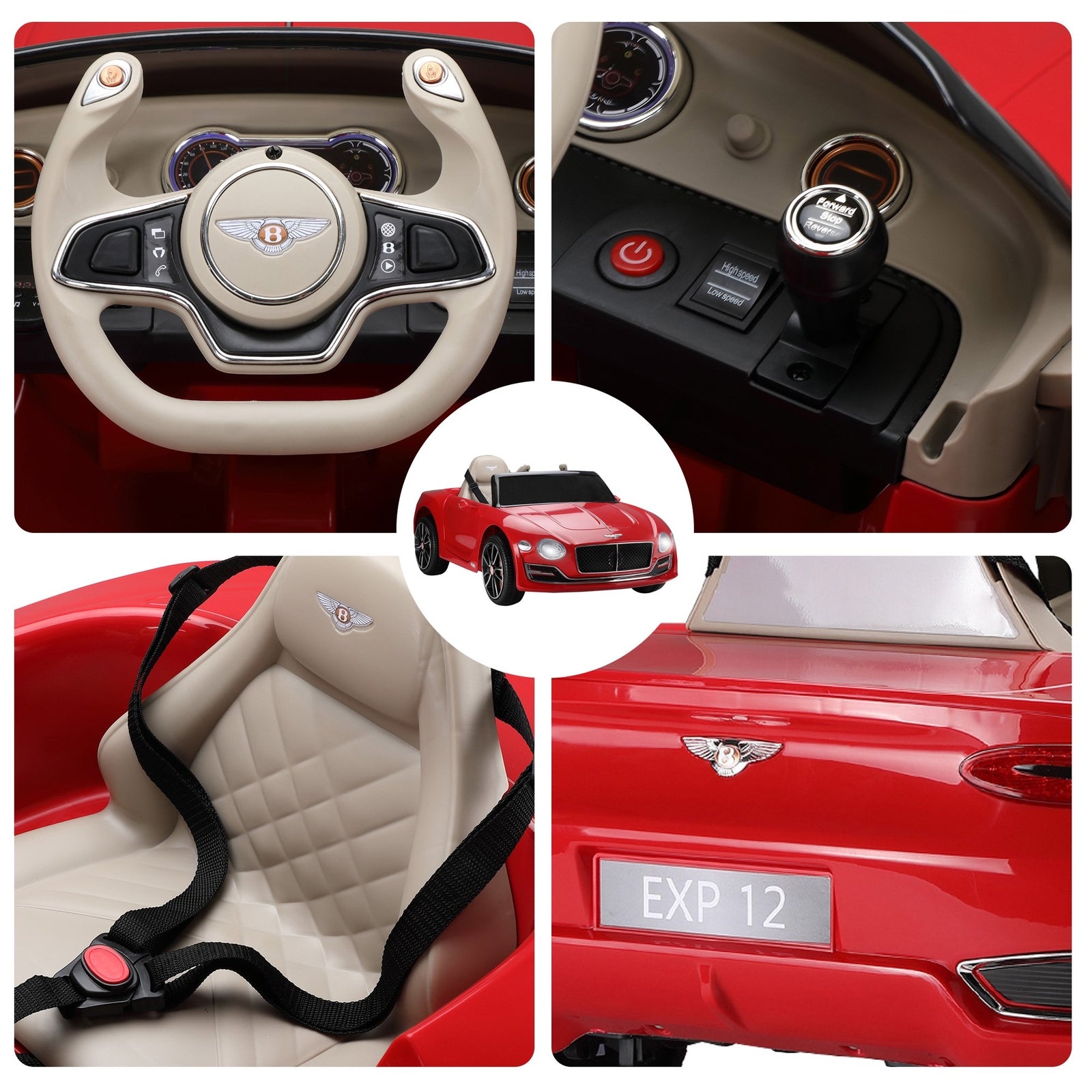 12V Kids Electric Ride-On Bentley Style Car with Remote Control Trend Times 7