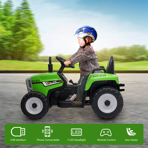 12V Kids Electric Ride-On Tractor with Trailer Battery-Powered Vehicle Toy Trend Times 4