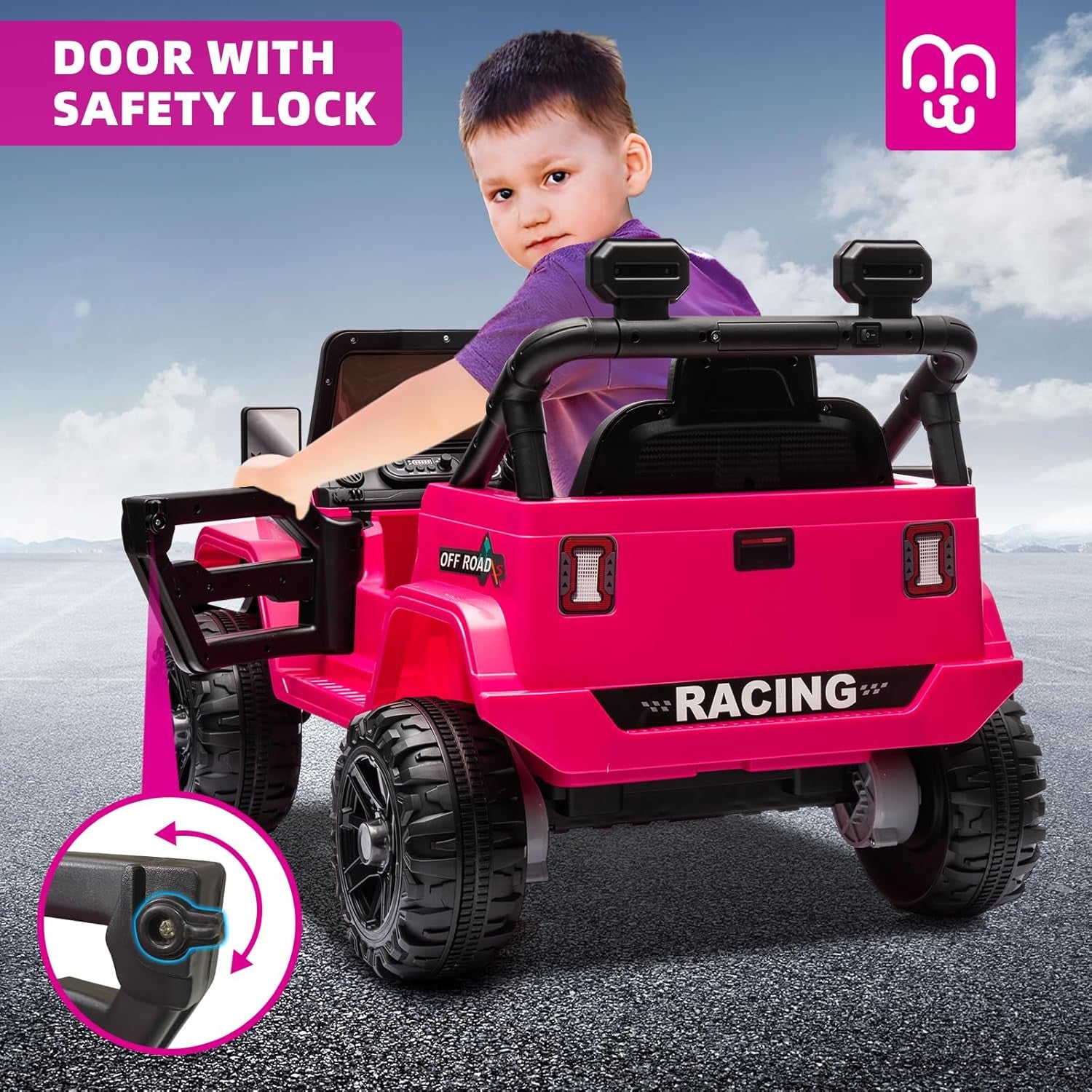 12V Kids Electric Ride-On Truck Car with Remote Control, Twin 35W Motors, 3.5 MPH Max Speed Trend Times 4