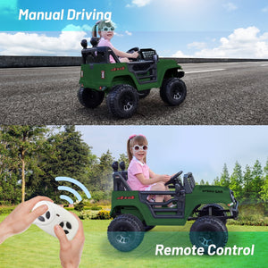 12V Kids Electric Ride-On Truck with Remote Control, Bluetooth, and MP3 Player - Green Trend Times 5
