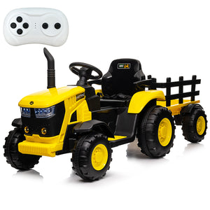 12V Kids Electric Ride-On Tractor with Trailer and Remote Control Toy Car for Toddlers Trend Times 1