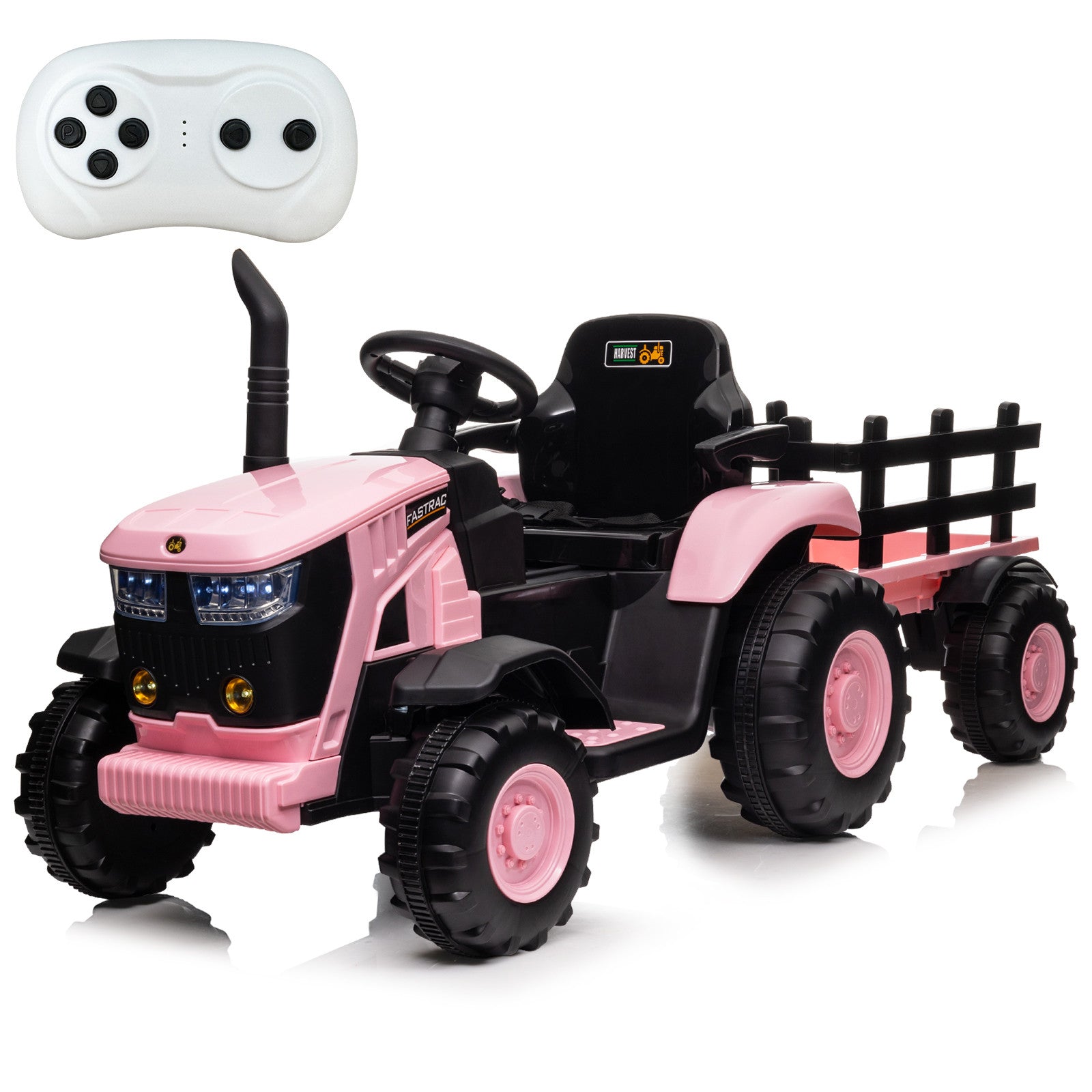 12V Kids Electric Ride-On Tractor with Trailer and Remote Control Toy Car for Toddlers Trend Times 9