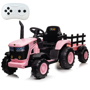 12V Kids Electric Ride-On Tractor with Trailer and Remote Control Toy Car for Toddlers Trend Times 9