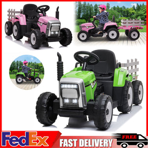 12V Electric Kids Tractor with Trailer Toddler Ride-On Car and Remote Control Trend Times 1