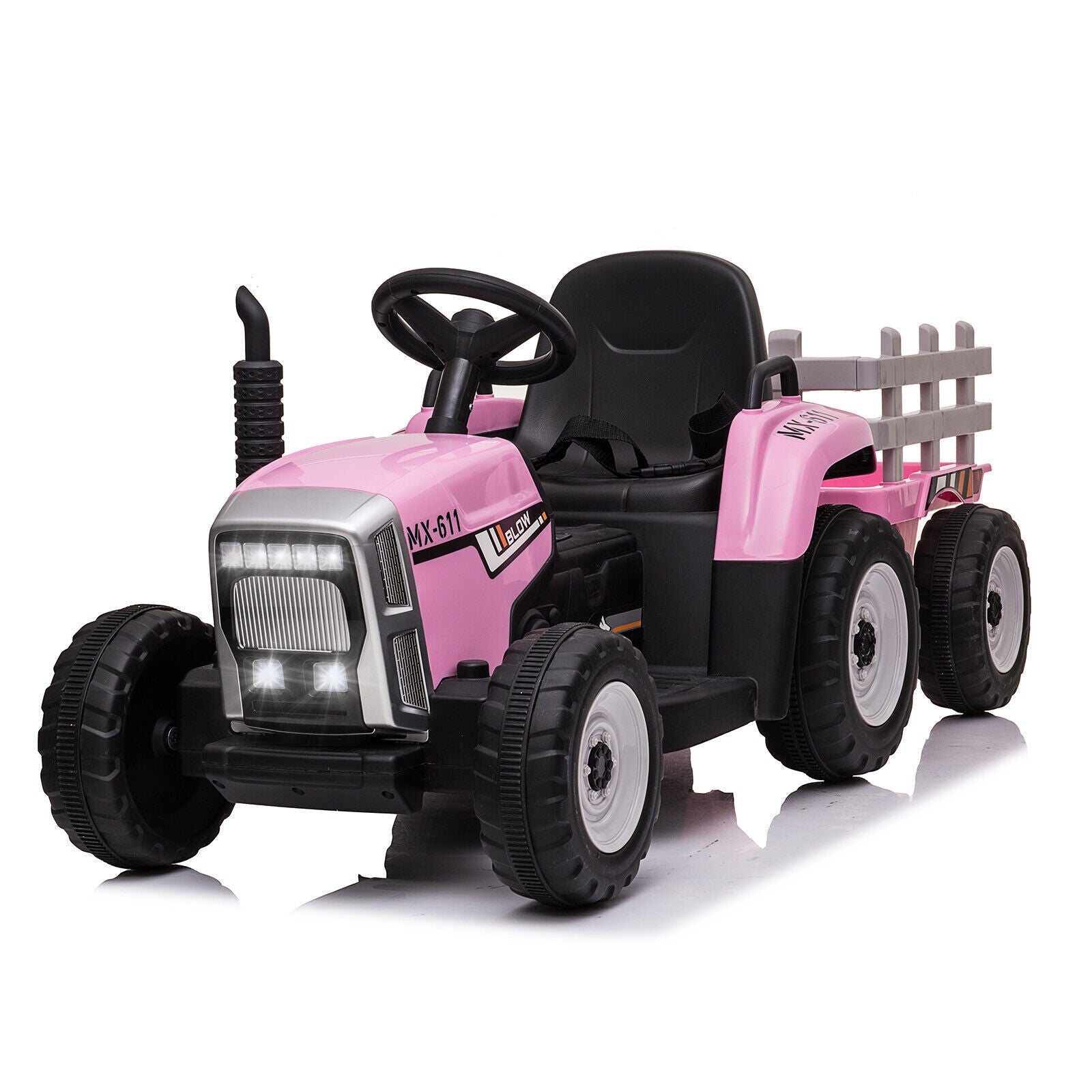 12V Electric Kids Tractor with Trailer Toddler Ride-On Car and Remote Control Trend Times 11