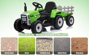 12V Electric Kids Tractor with Trailer Toddler Ride-On Car and Remote Control Trend Times 7