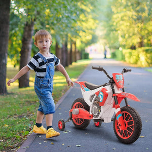 12V Kids Electric Ride-On Dirt Bike Motorcycle Toy with Training Wheels Trend Times 1