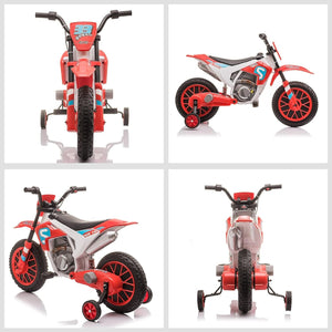 12V Kids Electric Ride-On Dirt Bike Motorcycle Toy with Training Wheels Trend Times 7