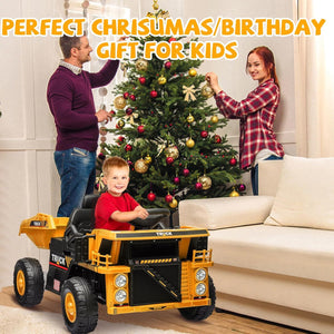 12V Electric Kids Ride-On Dump Truck Construction Vehicle with Remote Control Trend Times 6