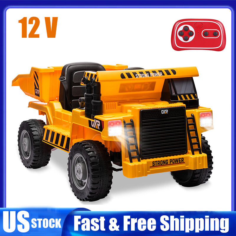 12V Kids Ride-On RC Construction Dump Truck with Electric Battery and Bucket Trend Times Variant 0