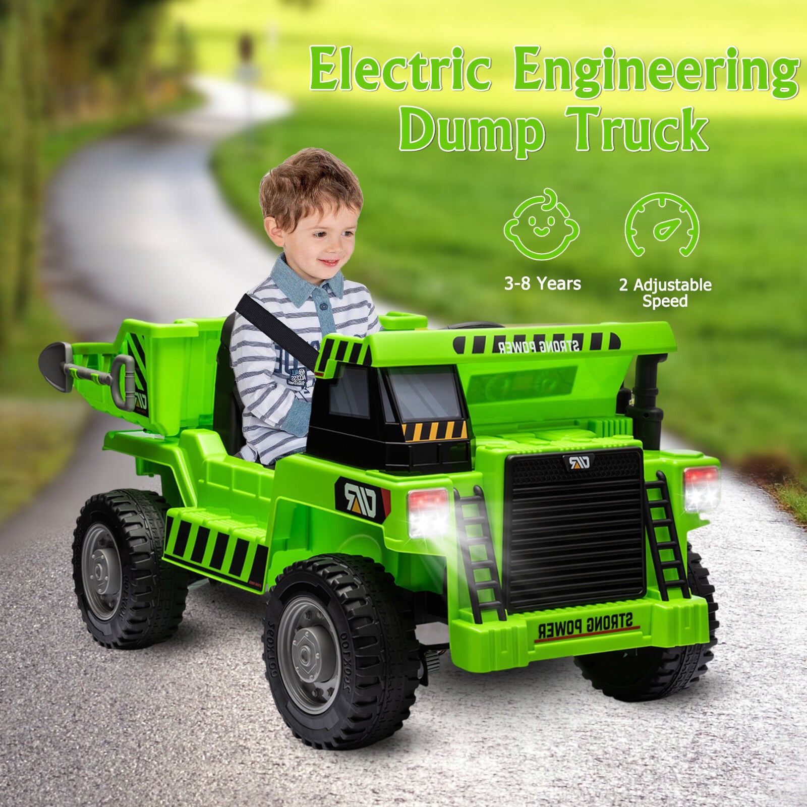12V Kids Ride-On RC Construction Dump Truck with Electric Bucket and Battery Powered Tractor Trend Times 0