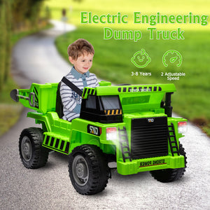 12V Kids Ride-On RC Construction Dump Truck with Electric Bucket and Battery Powered Tractor Trend Times Variant 0