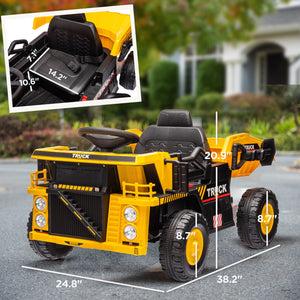 12V Electric Kids Ride-On Dump Truck with Functional Dump Bed and Shovel Trend Times 1