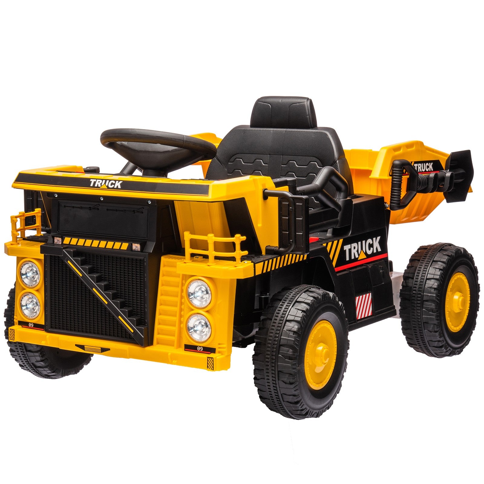 12V Electric Kids Ride-On Dump Truck with Functional Dump Bed and Shovel Trend Times 2