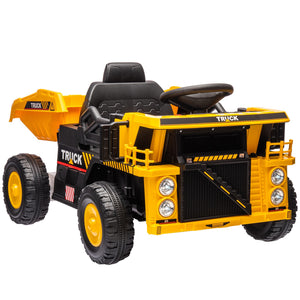 12V Electric Kids Ride-On Dump Truck with Functional Dump Bed and Shovel Trend Times 3