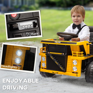 12V Electric Kids Ride-On Dump Truck with Functional Dump Bed and Shovel Trend Times 7