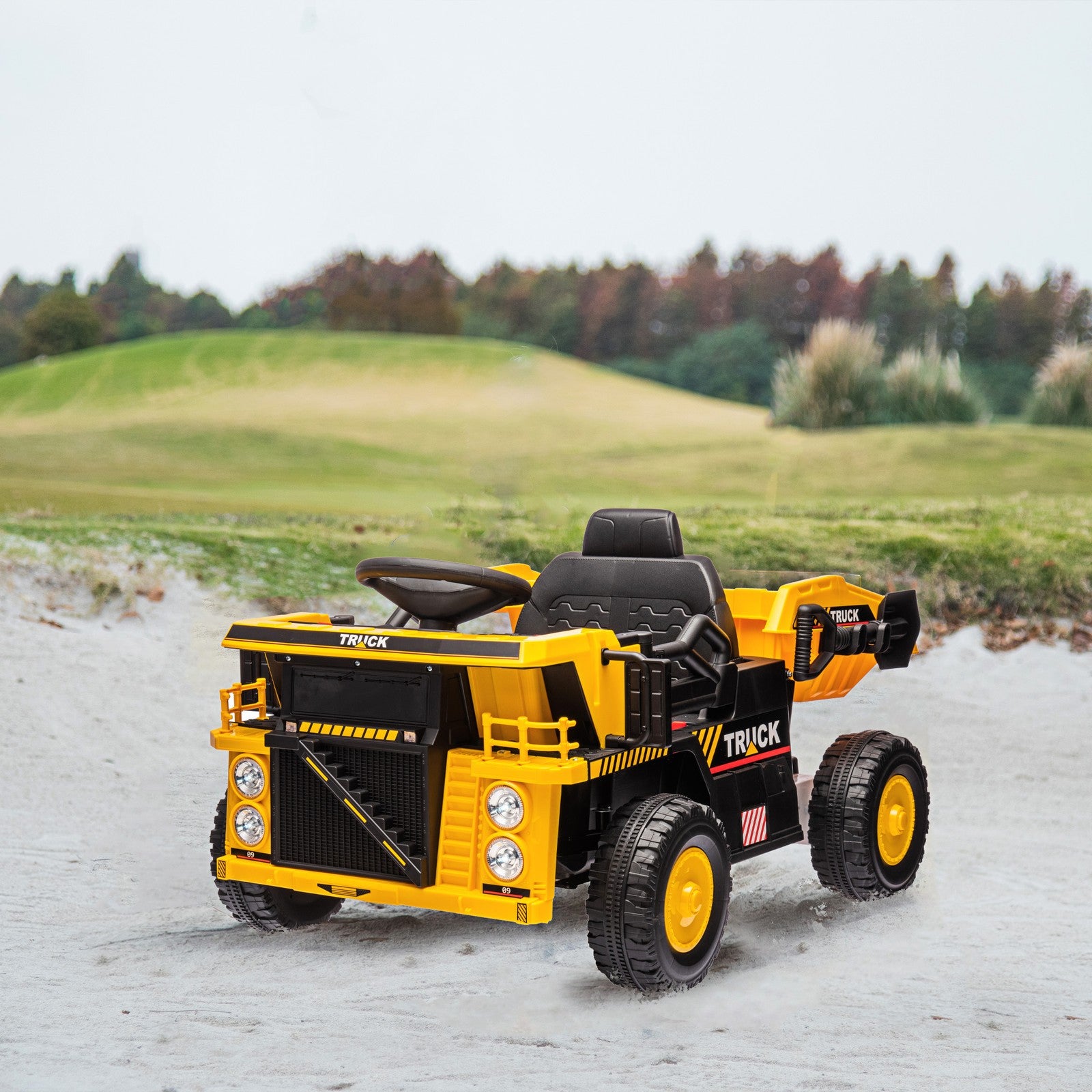 12V Electric Kids Ride-On Dump Truck with Functional Dump Bed and Shovel Trend Times 8