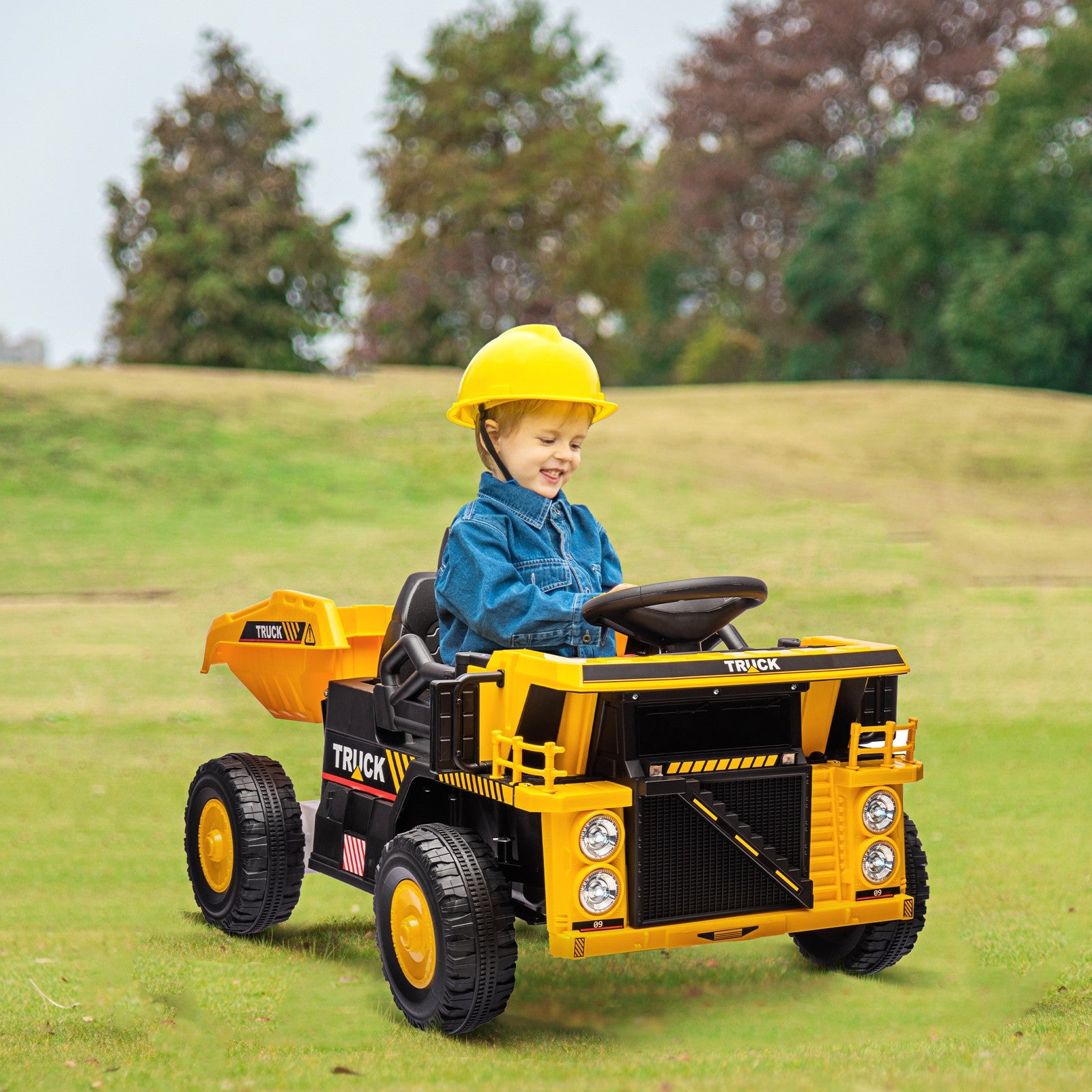 12V Electric Kids Ride-On Dump Truck with Functional Dump Bed and Shovel Trend Times Variant 0