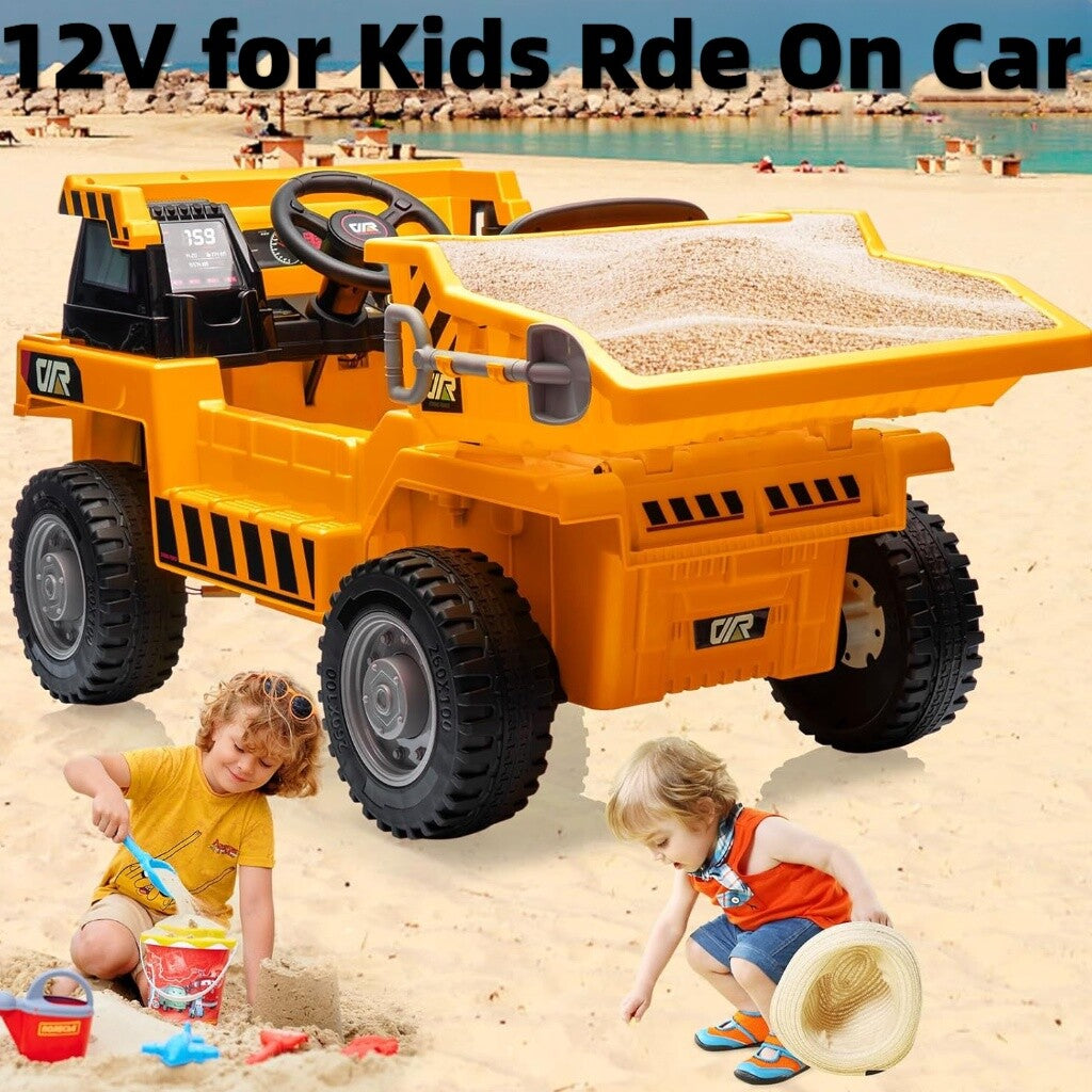12V Kids Ride-On Electric Dump Truck with Remote Control, Shovel, MP3, and USB Player Trend Times 0