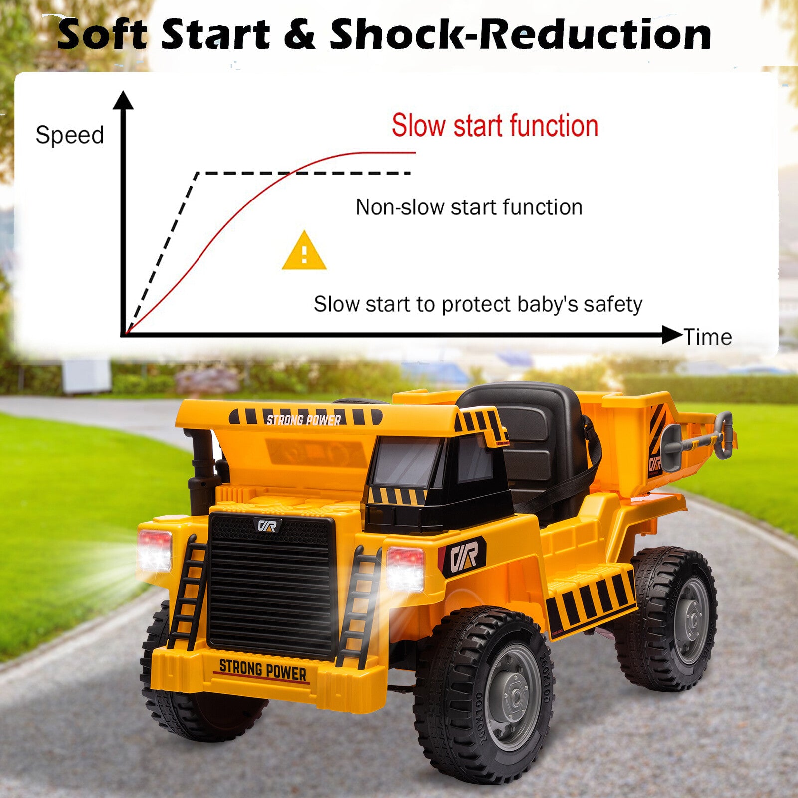 12V Kids Ride-On Electric Dump Truck with Remote Control and MP3 Player Trend Times 8