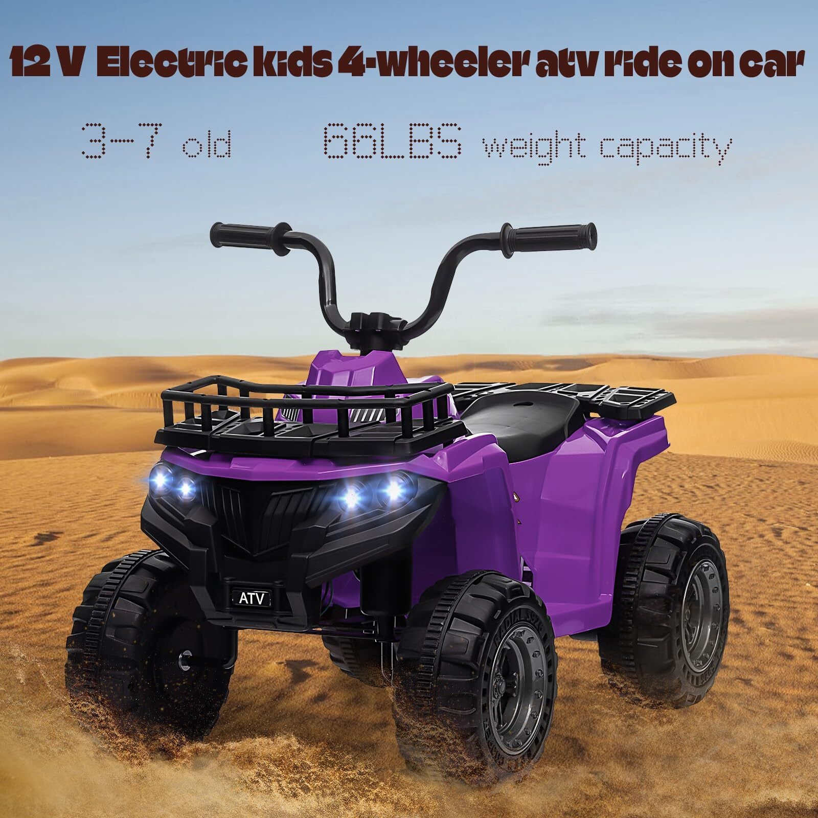 12V Kids Electric Ride-On 4-Wheeler ATV Quad with LED Lights and 1.8 MPH Speed Trend Times 6
